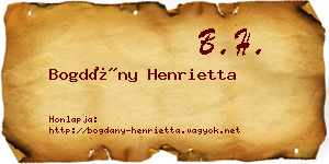 Bogdány Henrietta névjegykártya
