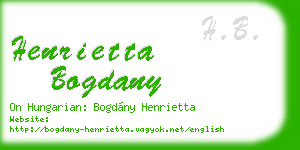 henrietta bogdany business card